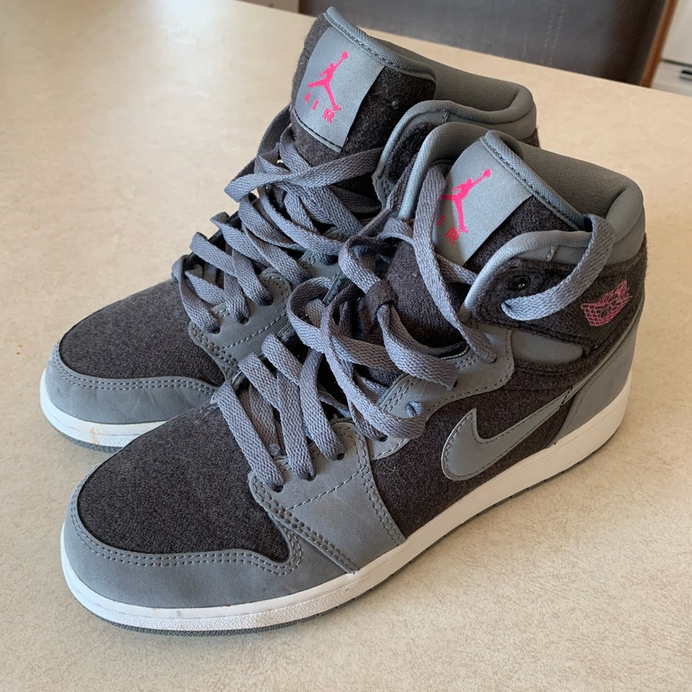 Nike Women’s  Air Jordan 1 Retro High Tops - Gray & Pink